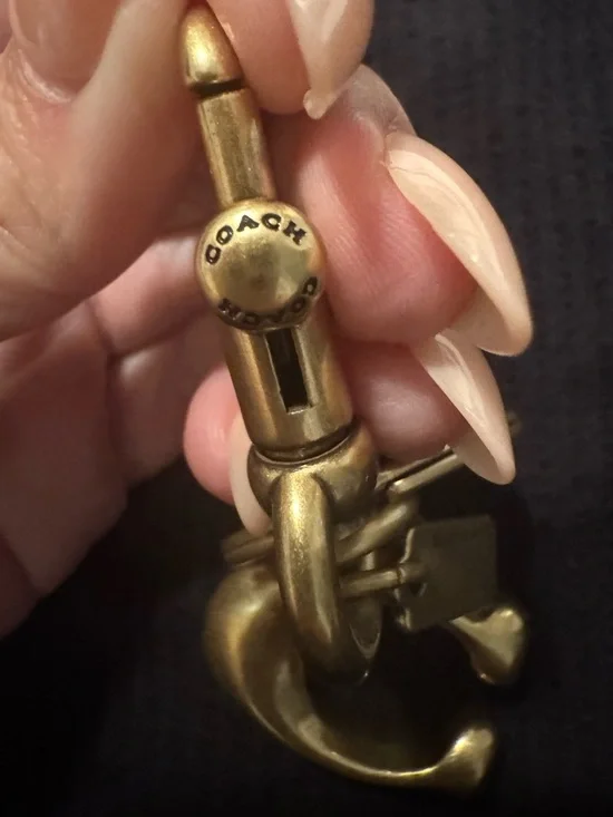 Coach Antique Gold 'C' Pendant Keychain Charm - Picture 3 of 4